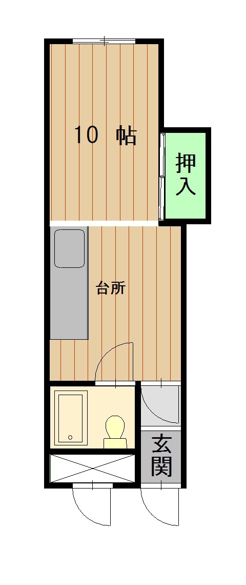 旭祥ハイツ2A間取図