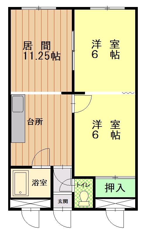 旭祥ハイツ2E間取図