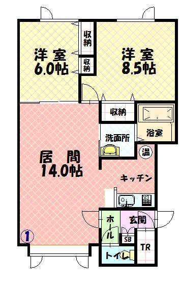 花夢Ⅰ101間取図