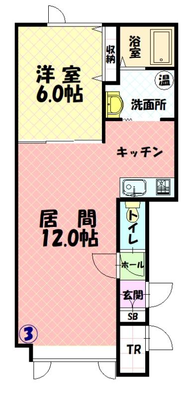 花夢Ⅰ203間取図
