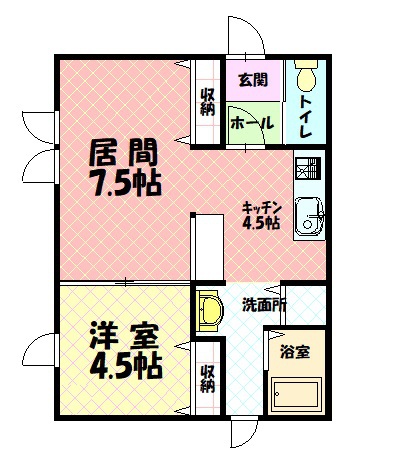花さか荘1-C間取図