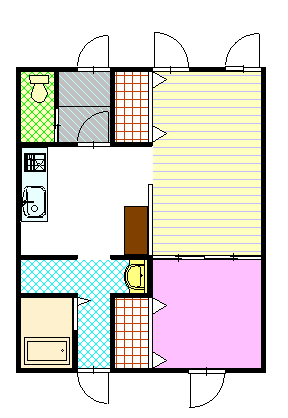 花さか荘1-B間取図