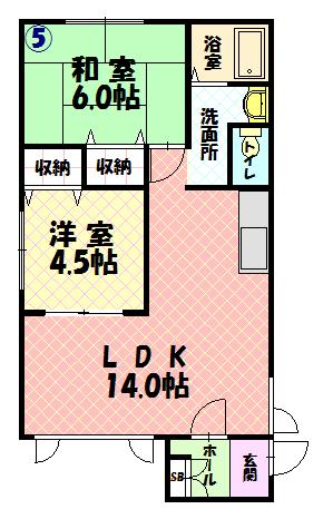ノースコート１９１０５間取図