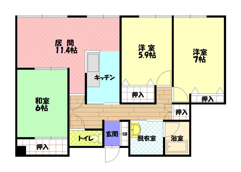 トーアパレス豊岡502間取図