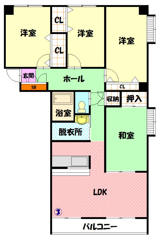 トーアパレス豊岡303間取図