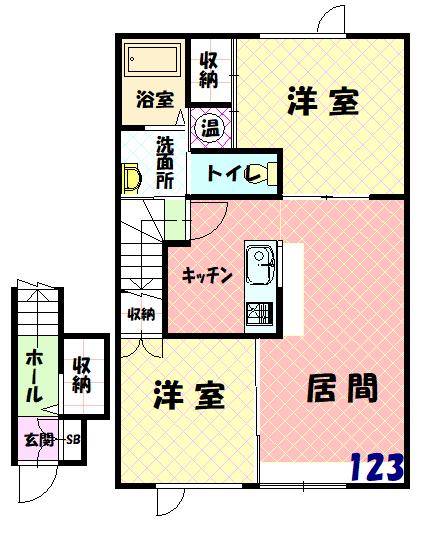 ラ・マトリスⅠ１２３間取図