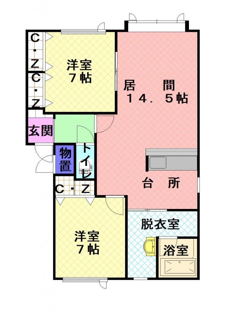 ポーチュラカＦ棟215間取図