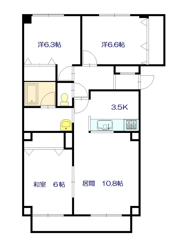 E21大福館201間取図