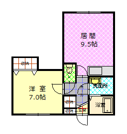 リバティ花咲307間取図