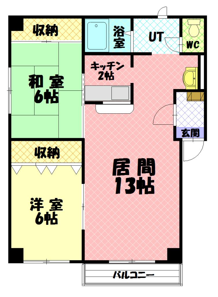 エスティパレス２１Ｂ３０１間取図