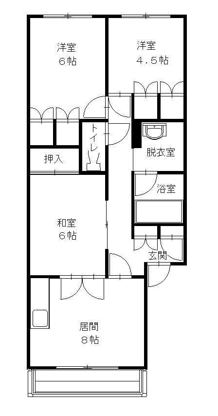 スガワラハイツD-301間取図
