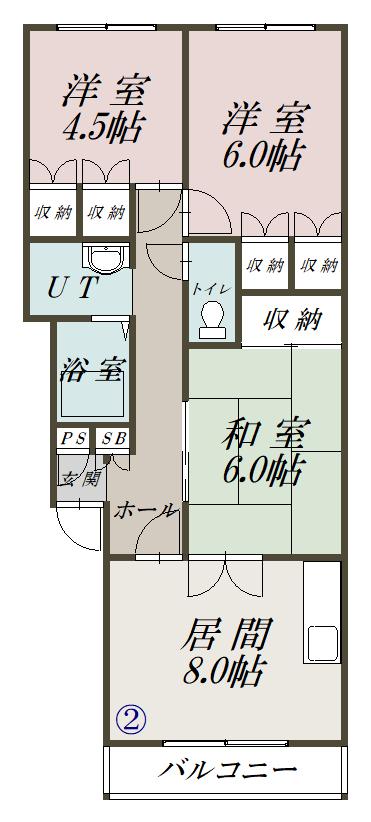 スガワラハイツＡ－２０２間取図