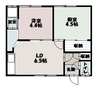 旭扇マンション3間取図