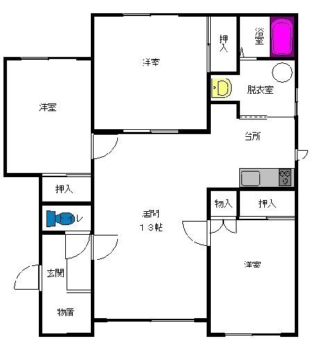 ノースタウンＡ２０２間取図