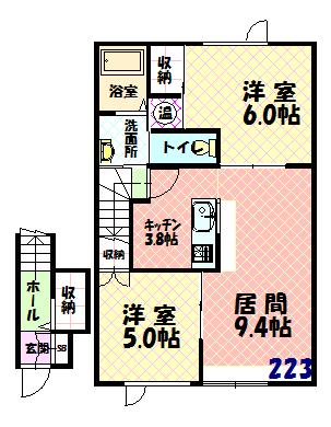 ラ・マトリスⅡ２２３間取図