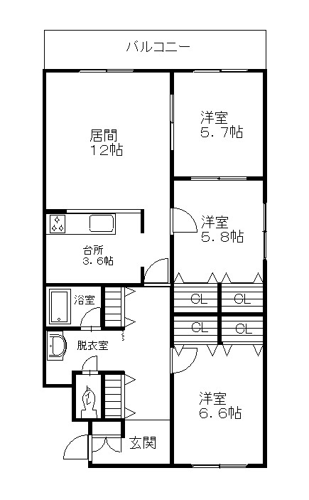 Ｎ５１５2D間取図