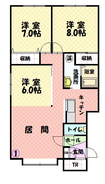 クレールＡ２０１間取図