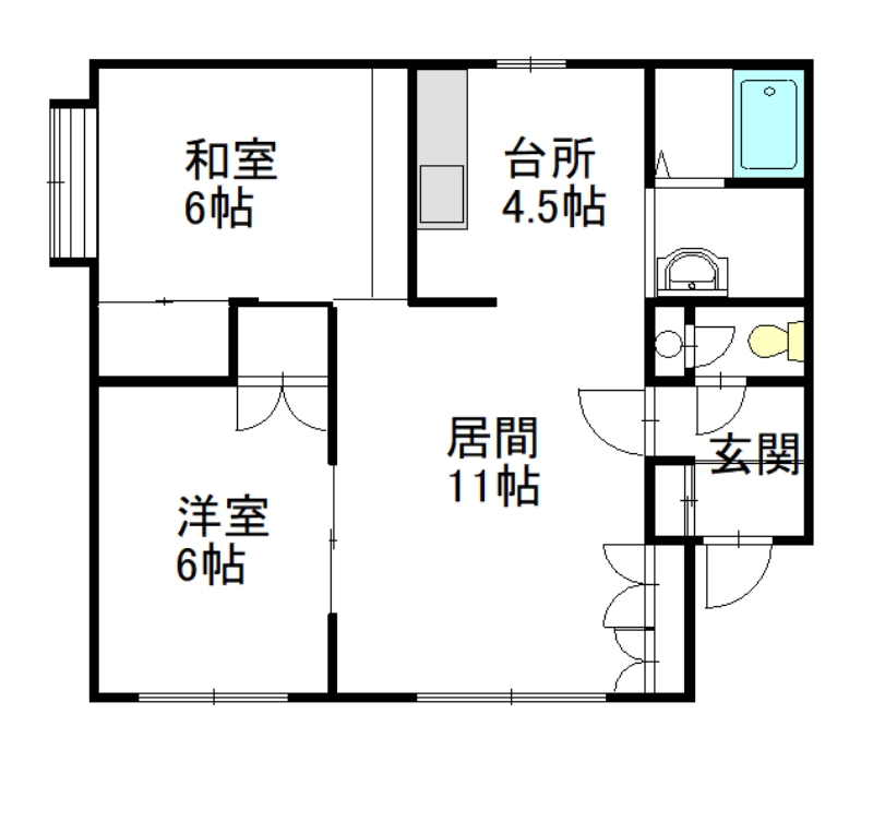 グリーンコーポＢ２０１間取図