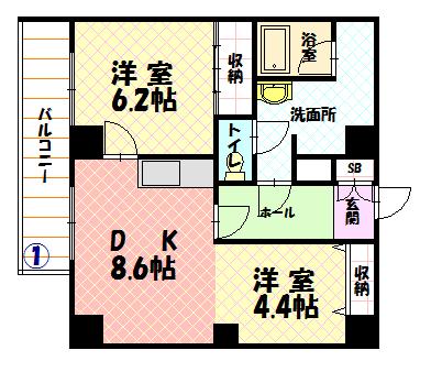 ユニベール201間取図
