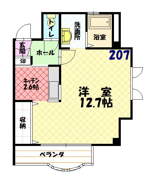 サントアリオ・デ旭川207間取図