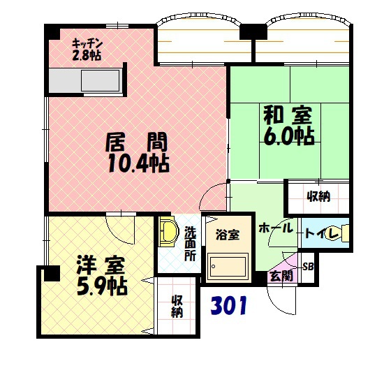 サントアリオ・デ旭川３０１間取図