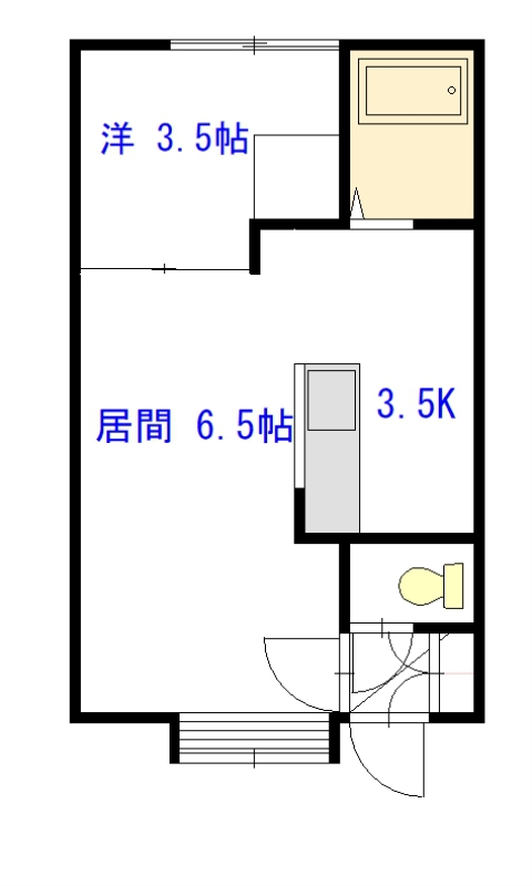 ロイヤルタウンE棟101間取図
