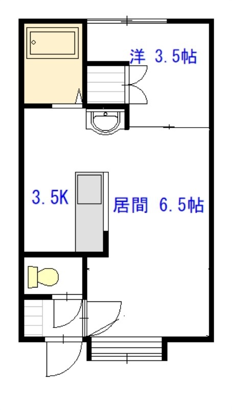 ロイヤルタウンE棟106間取図