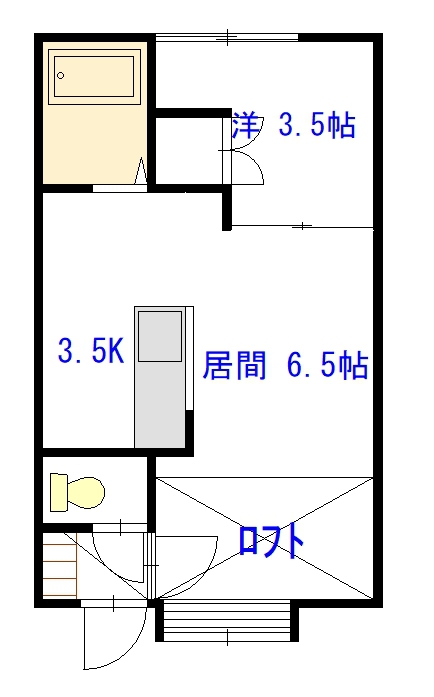 ロイヤルタウンE棟202間取図