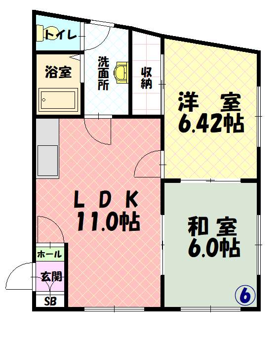 ホワイトハイムＡ２０６間取図