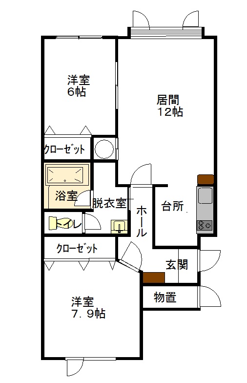 プレズィール春光Ｂ203間取図