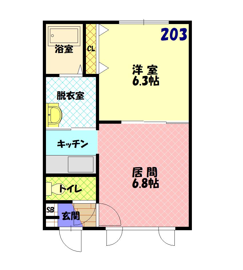 フルハウス203間取図