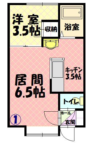 ロイヤルＡ101間取図