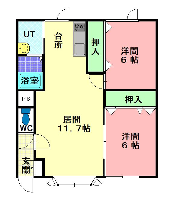 パークサイドまつばらA202間取図