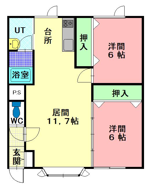 パークサイドまつばらＡ２０５間取図