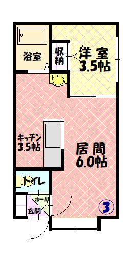 ロイヤルB203間取図