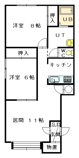 リンツD棟108間取図