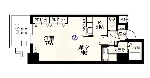 ノルテ６条通弐番館0602間取図