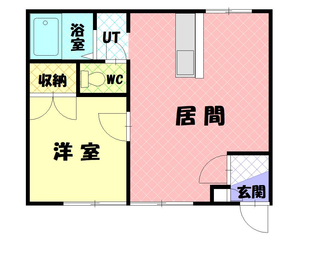 コーポ錦203間取図