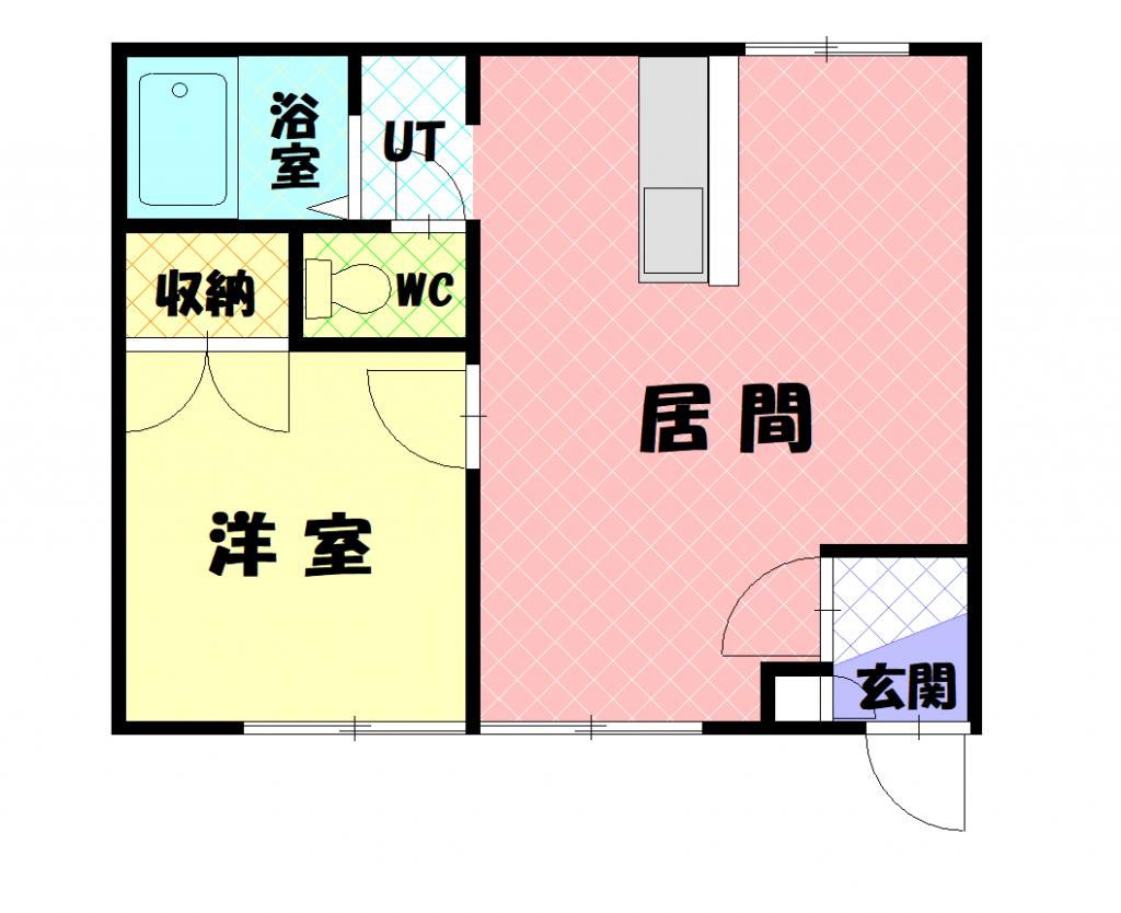 コーポ錦206間取図
