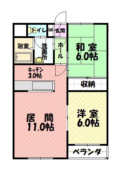 イーストハイツ102間取図