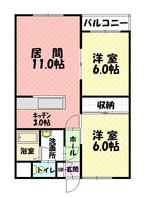イーストハイツ103間取図