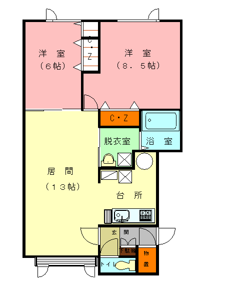プリウスⅡ１０１間取図