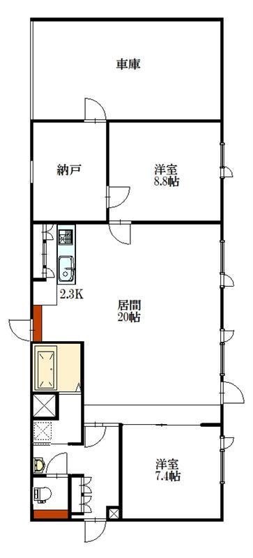 グランド７条Ｂ１０１間取図
