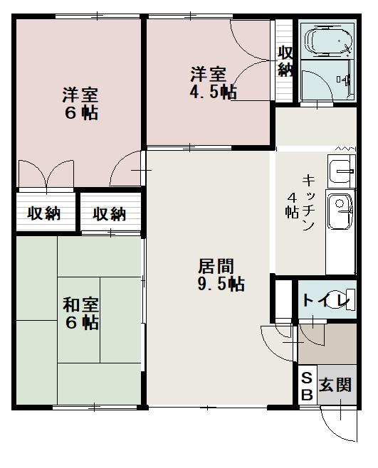 クリーンハイツ白雲201間取図