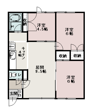 クリーンハイツ白雲１０２間取図