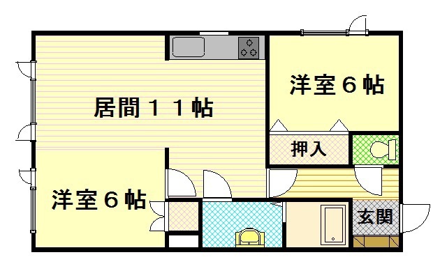 ブルータウン２０３間取図