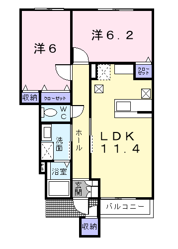 ジェルメスクエア105間取図