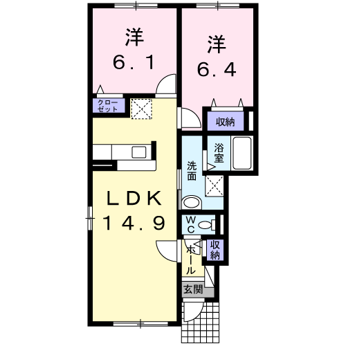 コリーヌⅠ101間取図