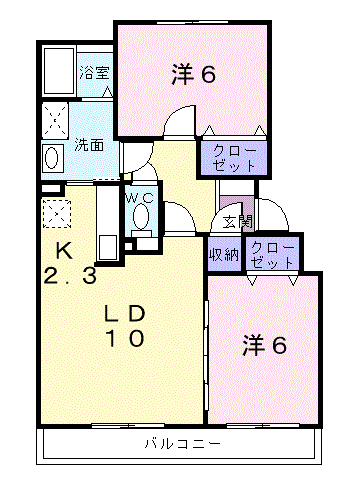 サニーイーストＢ２０２間取図