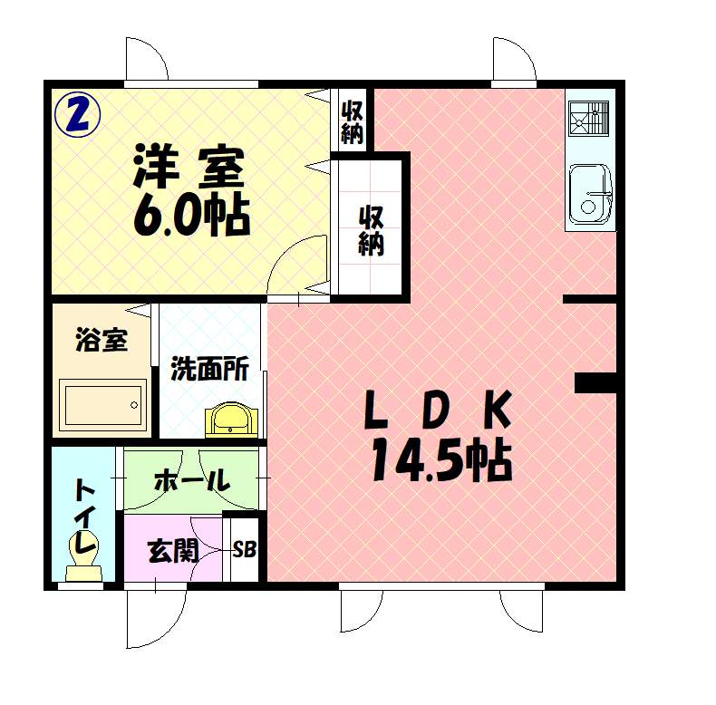 春光707アパート102間取図